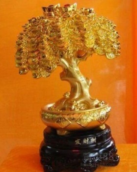 金色招財，聚寶生輝——西安高檔金色招財樹桌擺批發指南